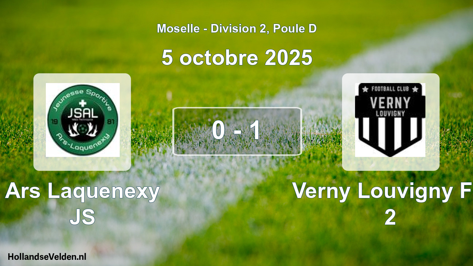 Match joué: Ars Laquenexy JS - Verny Louvigny FC 2 0 - 1 (5 octobre 2025)