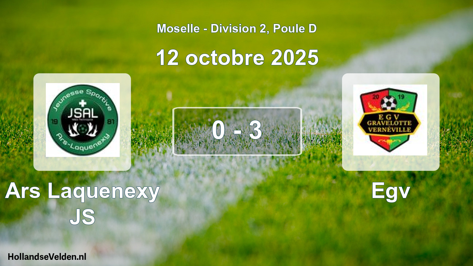 Total number of matches played: Ars Laquenexy JS - Egv 0 - 3 (12 October 2025)