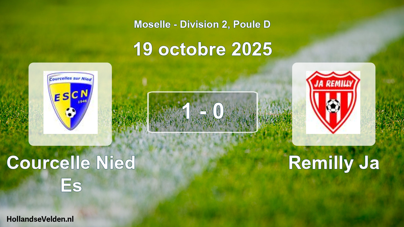 Total number of matches played: Courcelle Nied Es - Remilly Ja 1 - 0 (19 October 2025)