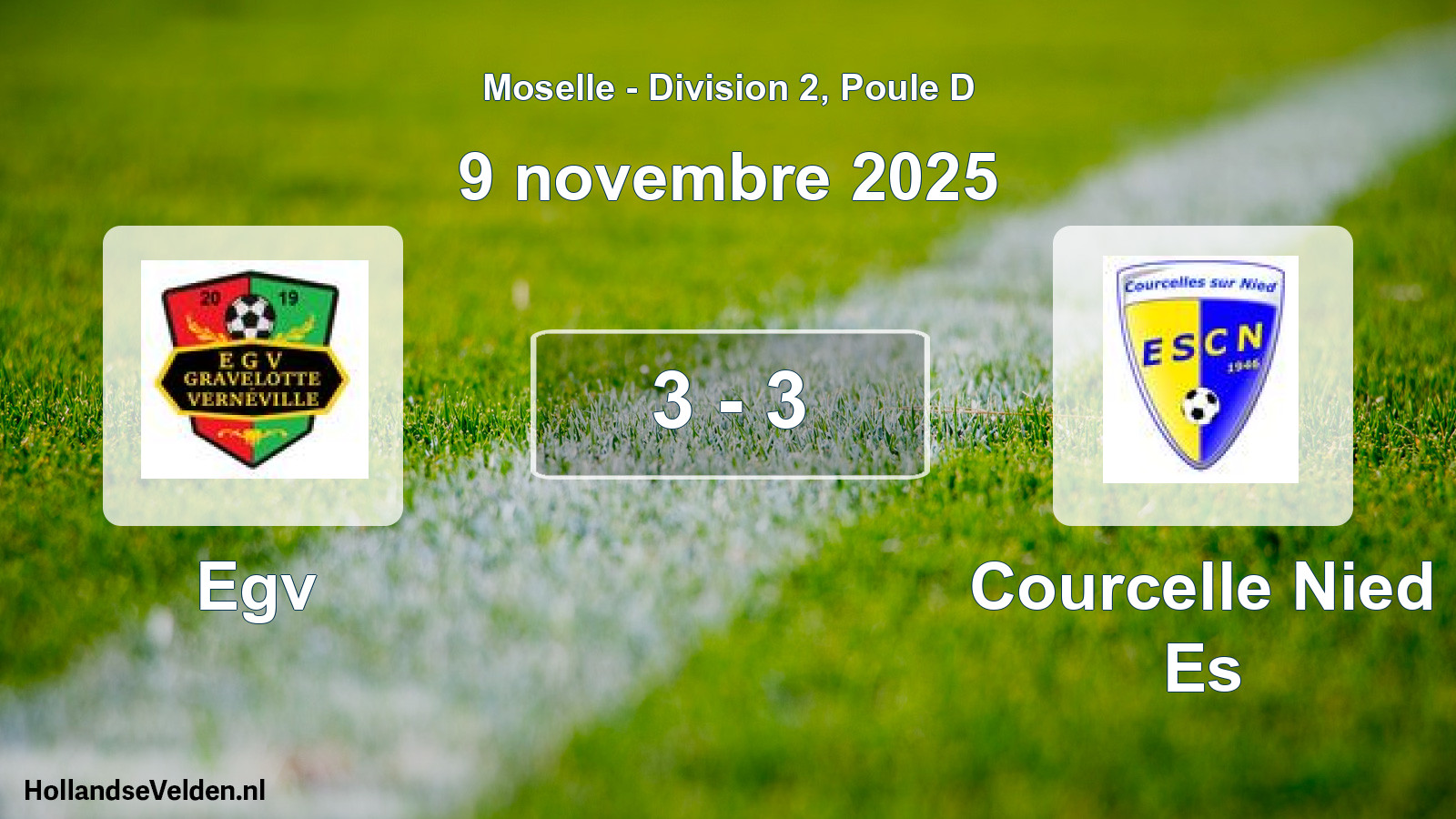 Match joué: Egv - Courcelle Nied Es 3 - 3 (9 novembre 2025)