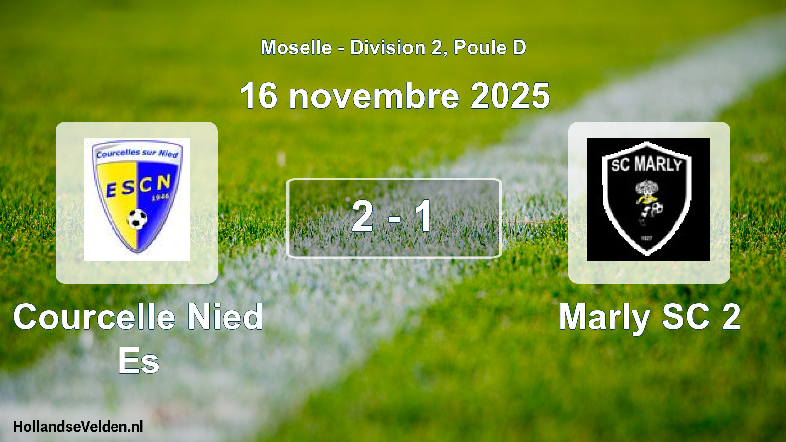 Total number of matches played: Courcelle Nied Es - Marly SC 2 2 - 1 (16 November 2025)