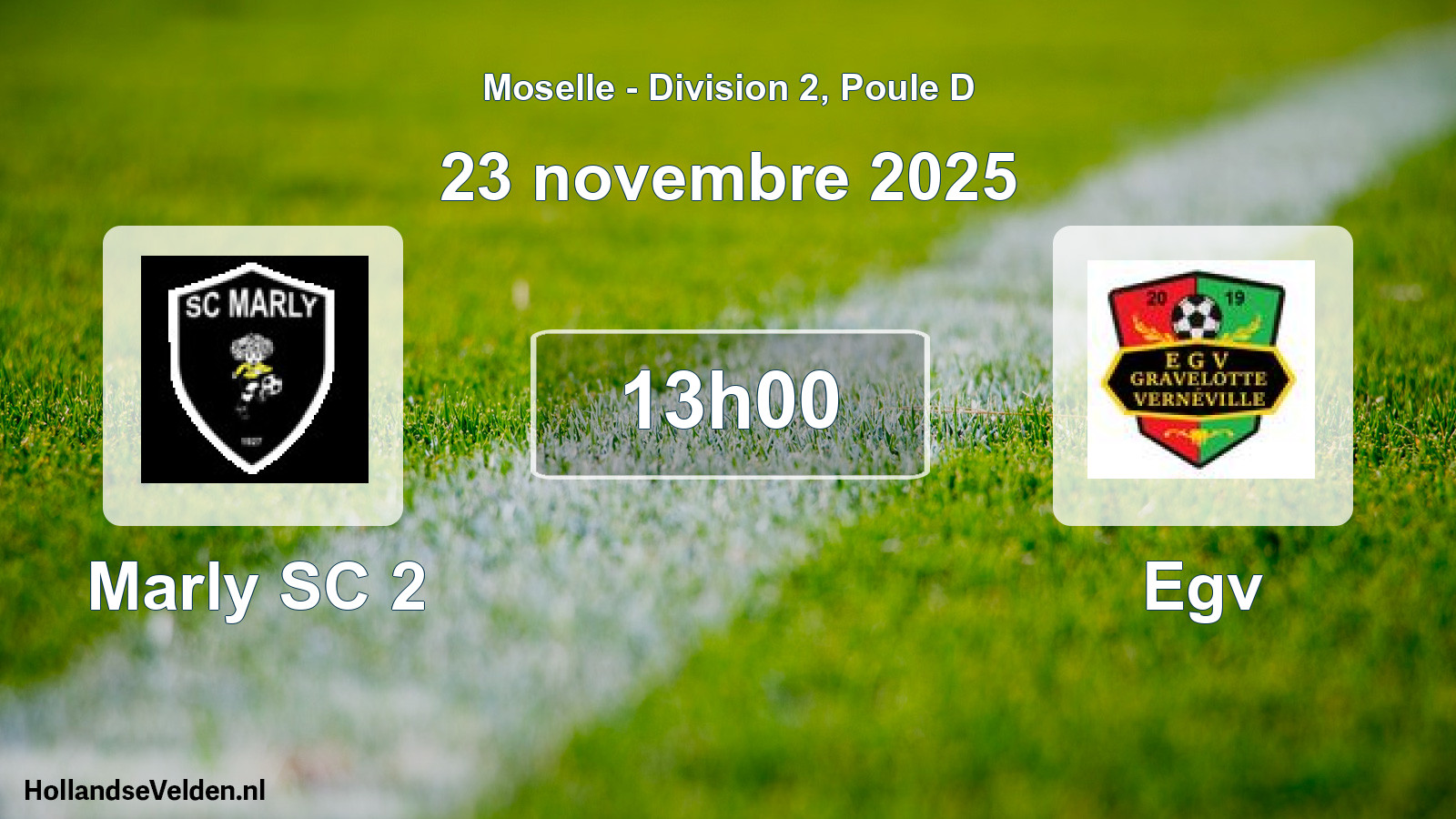 Match programmé: Marly SC 2 - Egv (23 novembre 2025)