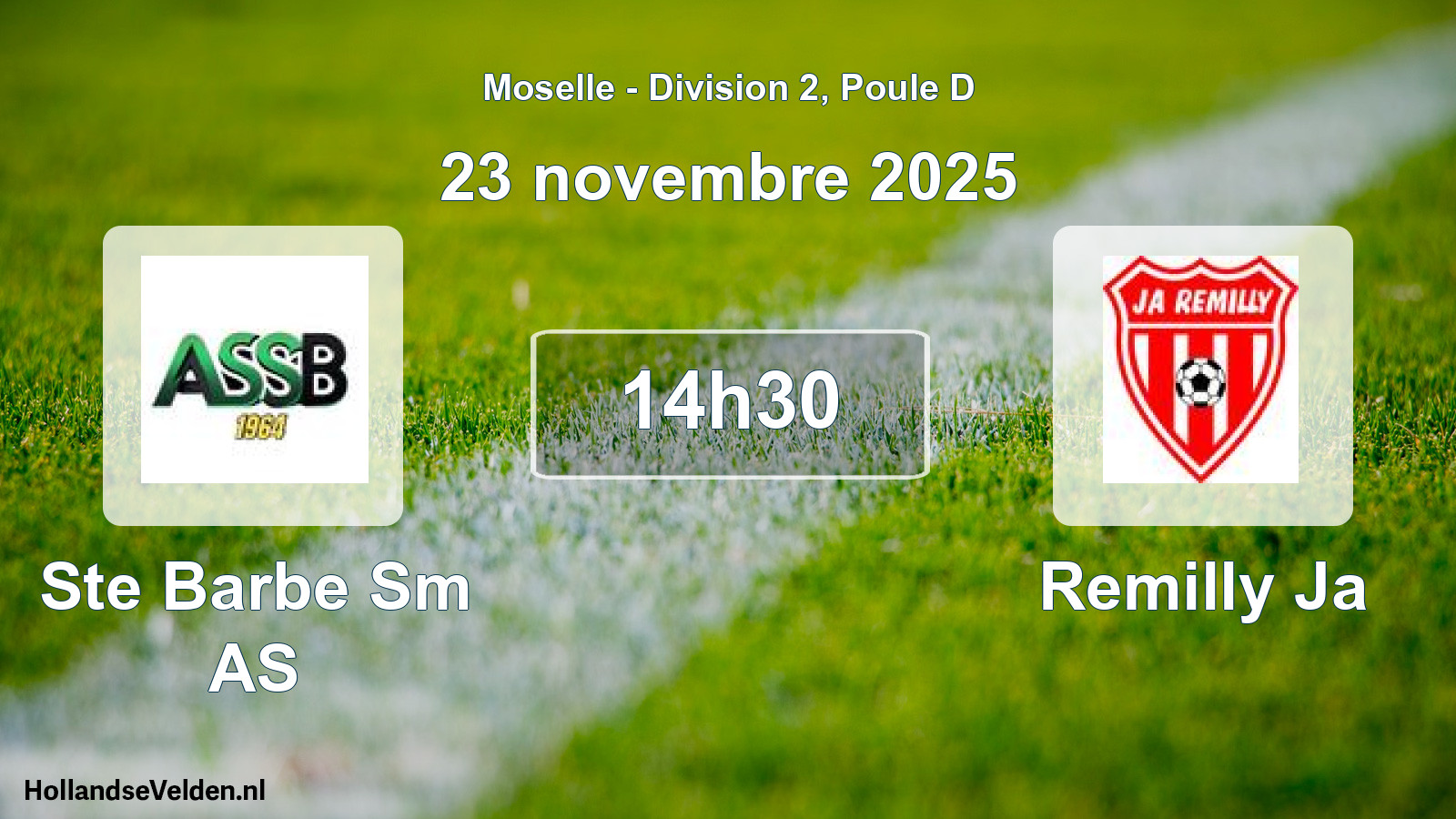 Match programmé: Ste Barbe Sm AS - Remilly Ja (23 novembre 2025)