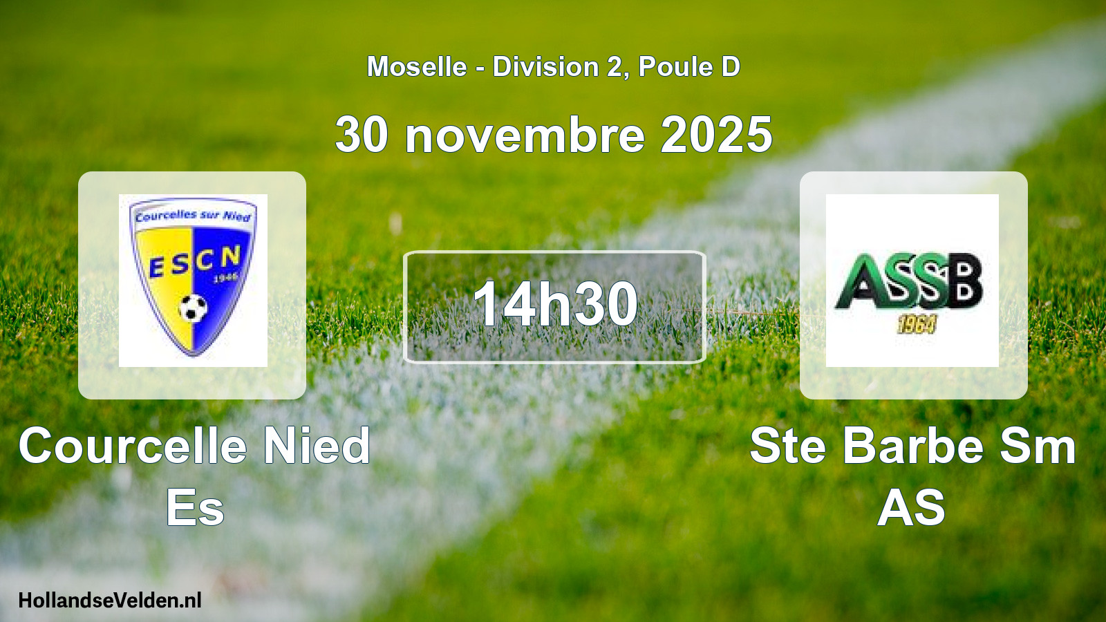 Scheduled Match: Courcelle Nied Es - Ste Barbe Sm AS (30 November 2025)