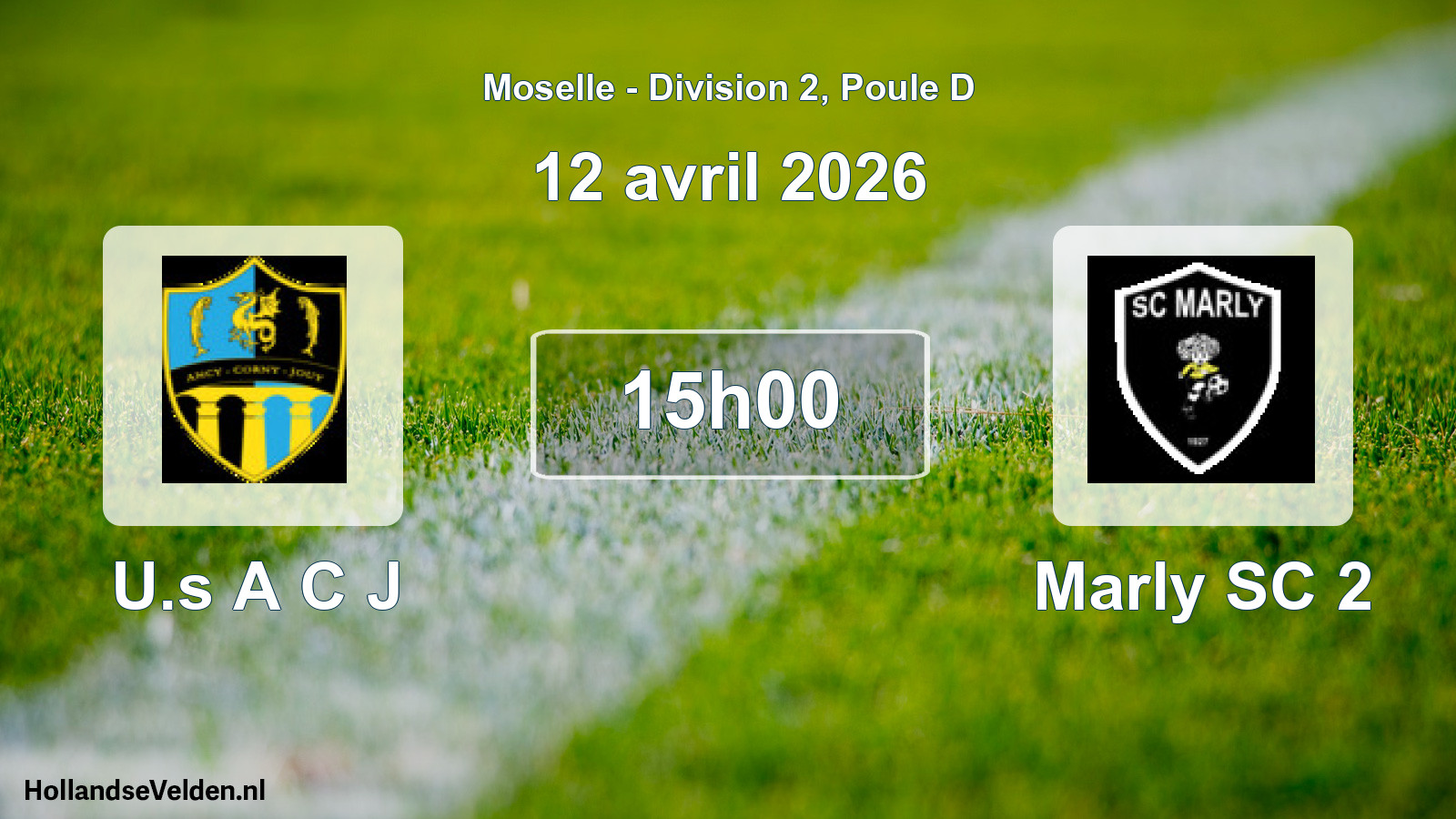 Match programmé: U.s A C J - Marly SC 2 (12 avril 2026)