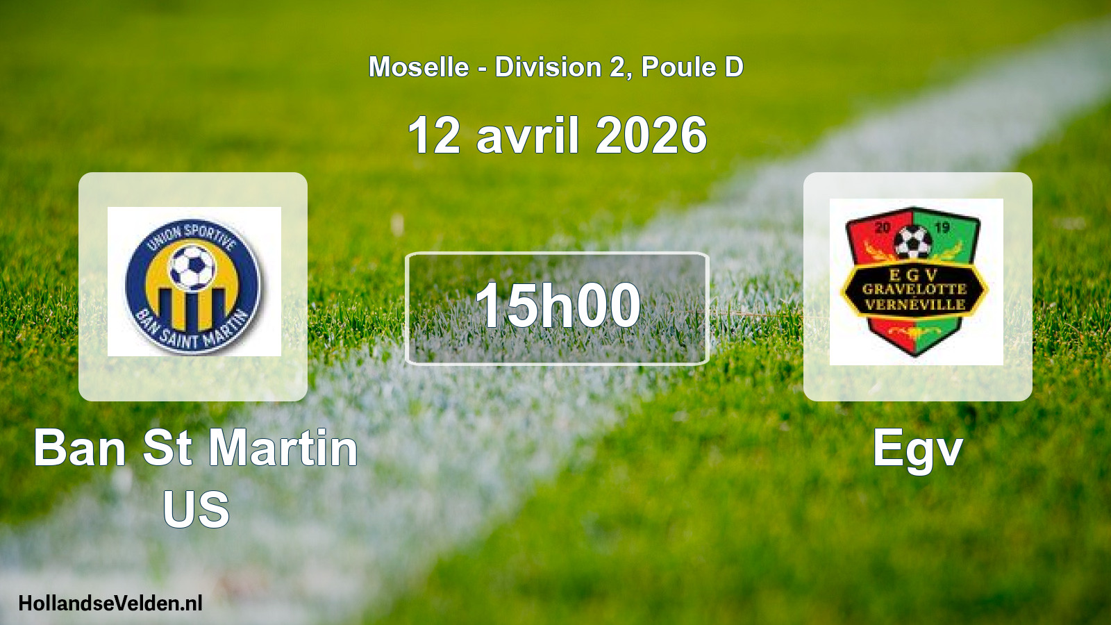 Match programmé: Ban St Martin US - Egv (12 avril 2026)