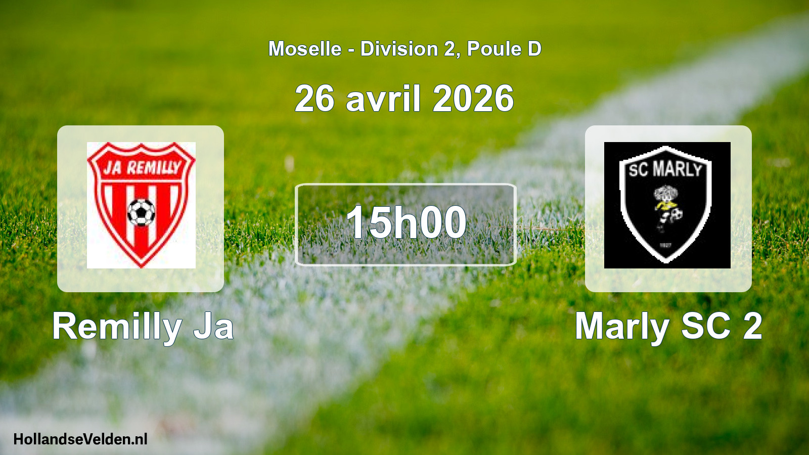Match programmé: Remilly Ja - Marly SC 2 (26 avril 2026)