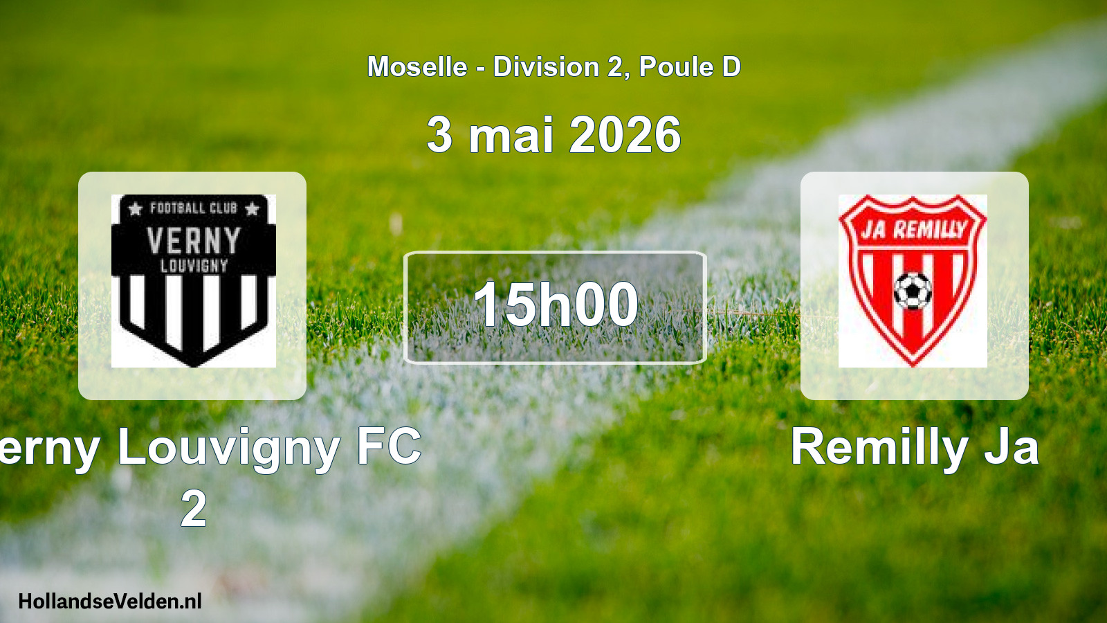 Match programmé: Verny Louvigny FC 2 - Remilly Ja (3 mai 2026)