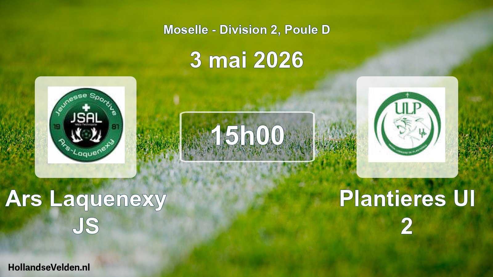 Match programmé: Ars Laquenexy JS - Plantieres Ul 2 (3 mai 2026)