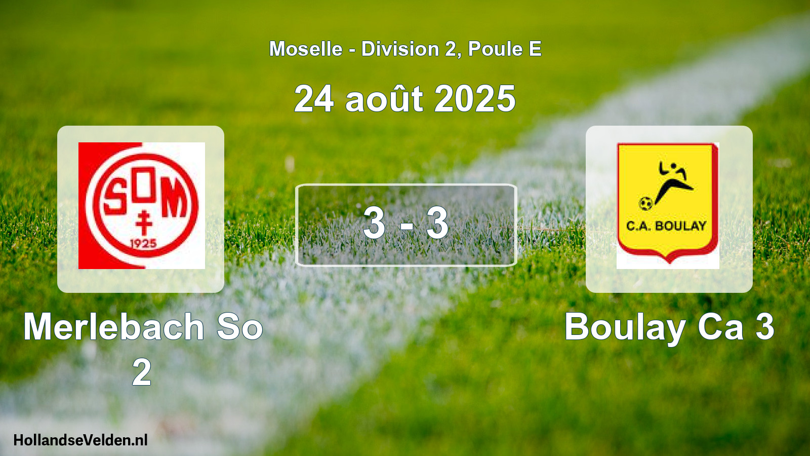 Match joué: Merlebach So 2 - Boulay Ca 3 3 - 3 (24 août 2025)