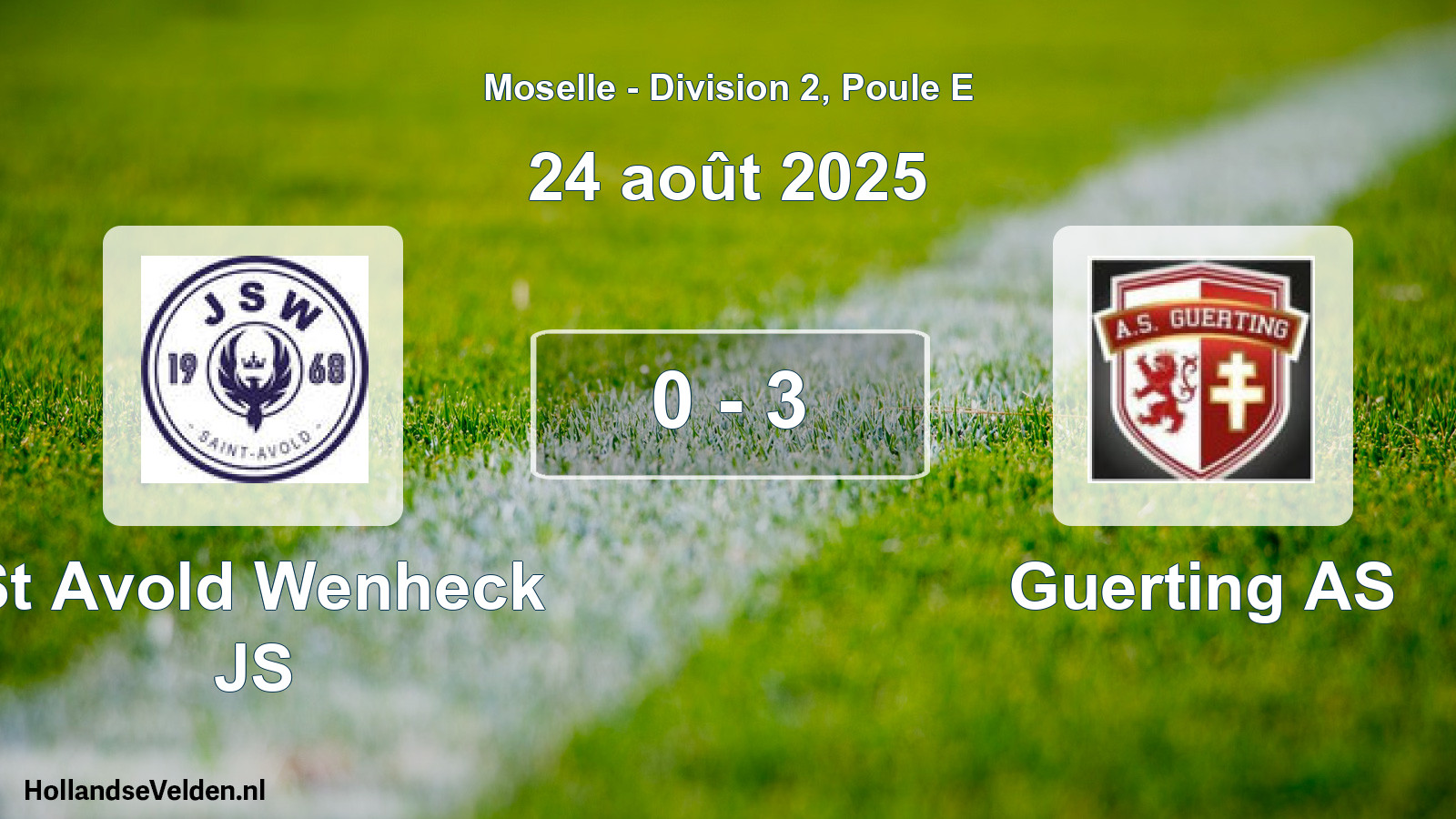 Match joué: St Avold Wenheck JS - Guerting AS 0 - 3 (24 août 2025)