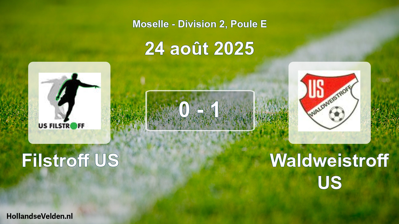 Match joué: Filstroff US - Waldweistroff US 0 - 1 (24 août 2025)