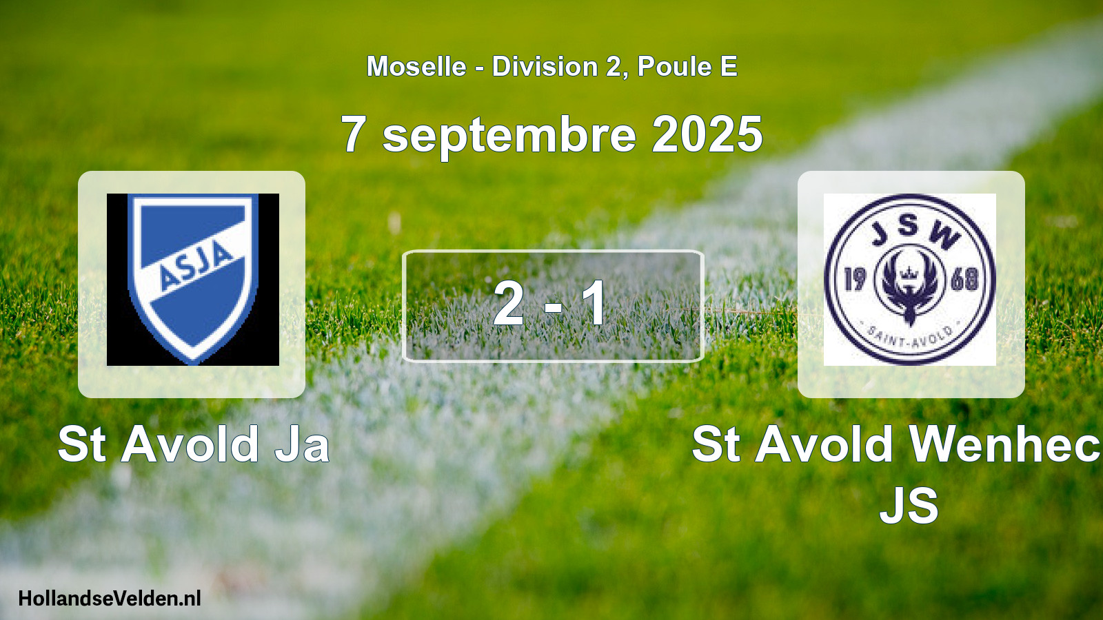 Match joué: St Avold Ja - St Avold Wenheck JS 2 - 1 (7 septembre 2025)