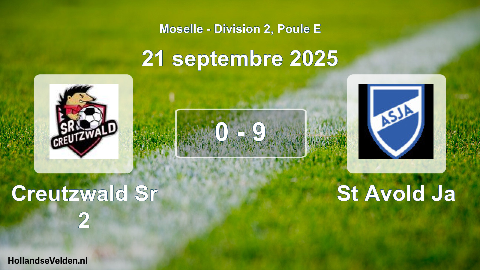 Total number of matches played: Creutzwald Sr 2 - St Avold Ja 0 - 9 (21 September 2025)