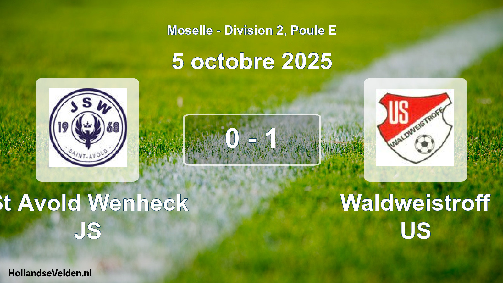 Match joué: St Avold Wenheck JS - Waldweistroff US 0 - 1 (5 octobre 2025)