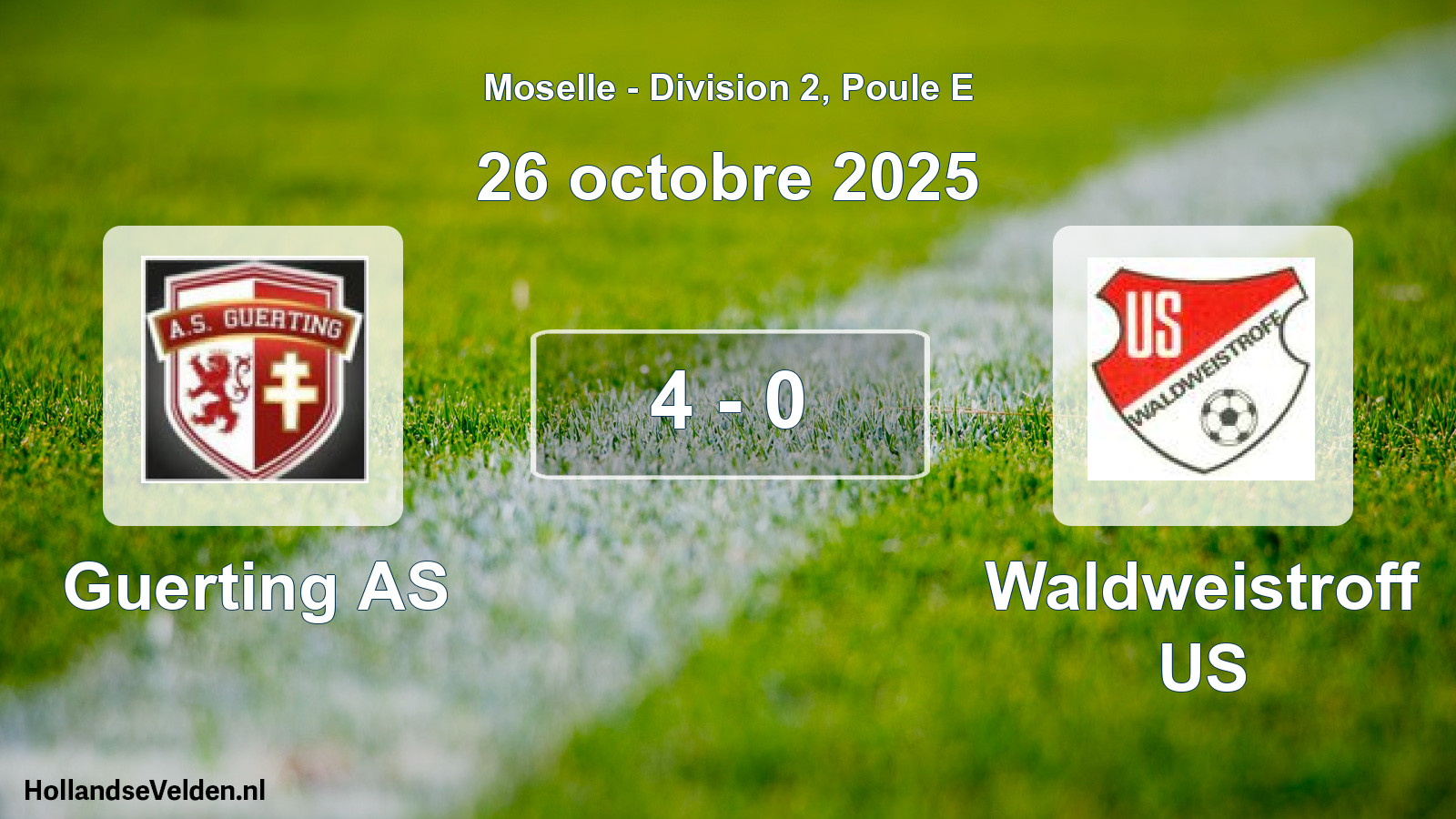 Match joué: Guerting AS - Waldweistroff US 4 - 0 (26 octobre 2025)