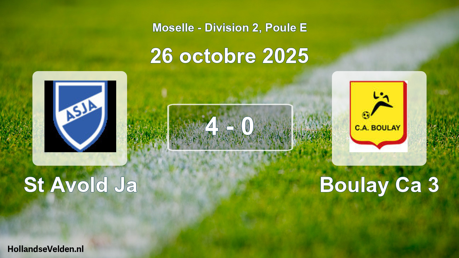 Match joué: St Avold Ja - Boulay Ca 3 4 - 0 (26 octobre 2025)