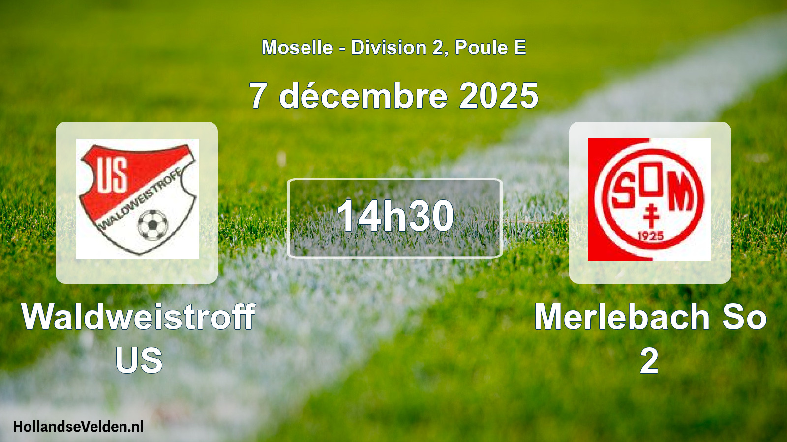 Match programmé: Waldweistroff US - Merlebach So 2 (7 décembre 2025)
