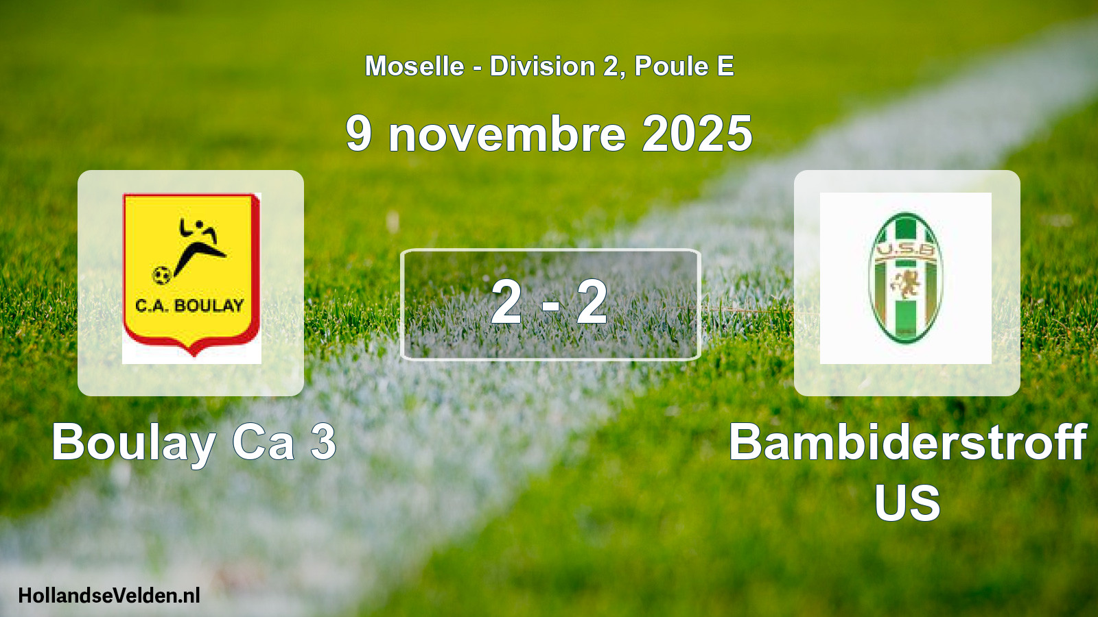 Match joué: Boulay Ca 3 - Bambiderstroff US 2 - 2 (9 novembre 2025)