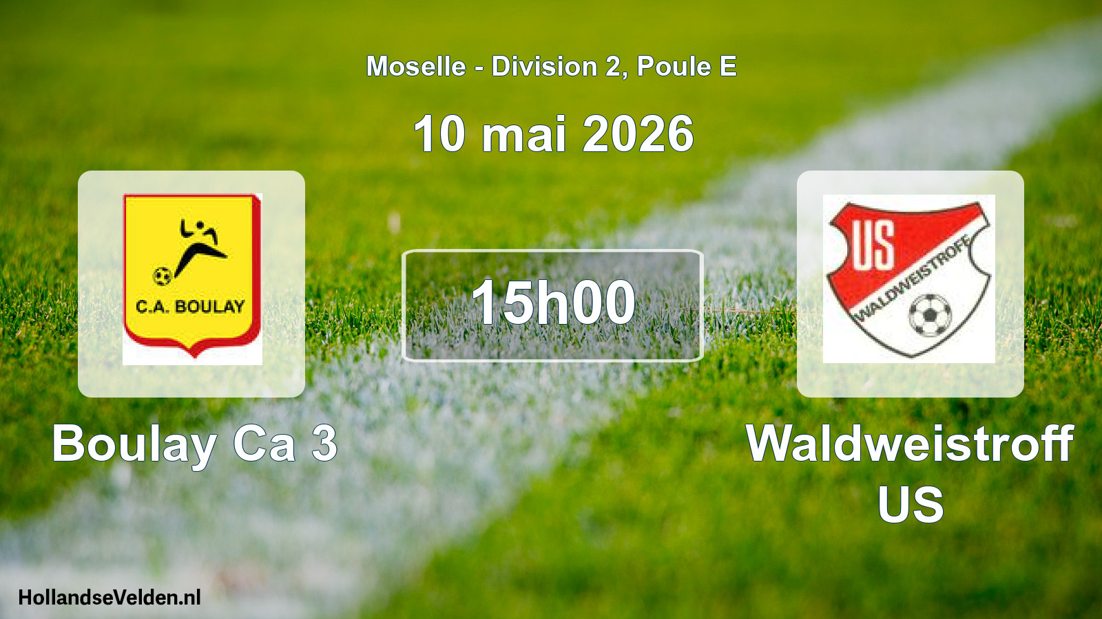 Match programmé: Boulay Ca 3 - Waldweistroff US (10 mai 2026)