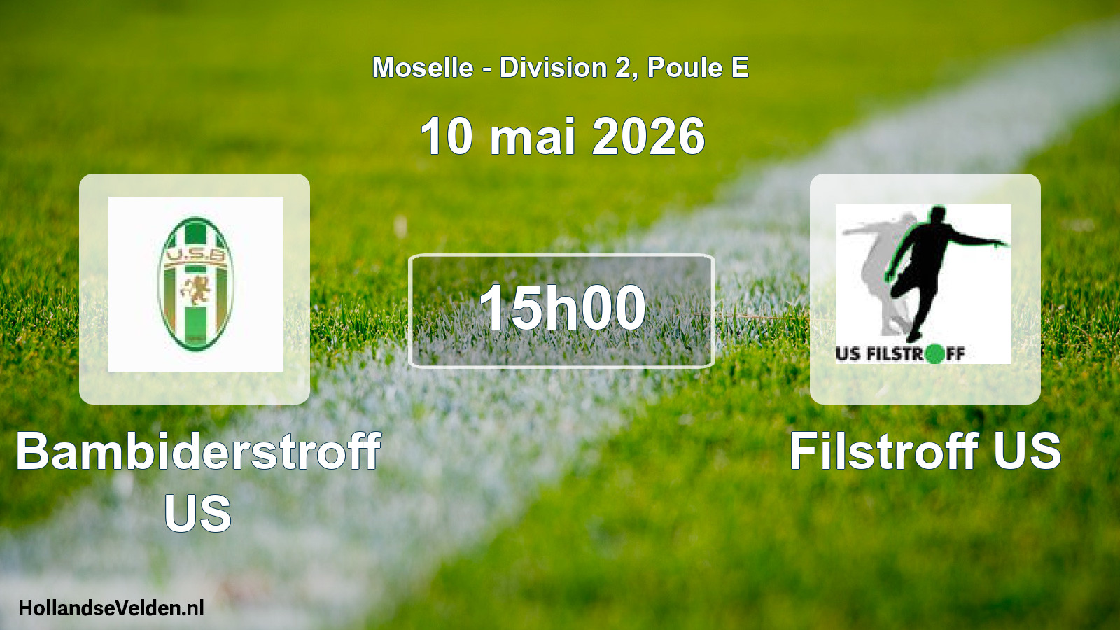Geplande wedstrijd: Bambiderstroff US - Filstroff US (10 mei 2026)