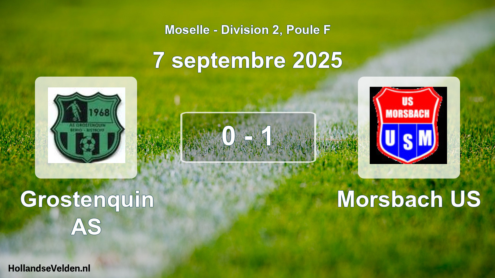 Match joué: Grostenquin AS - Morsbach US 0 - 1 (7 septembre 2025)