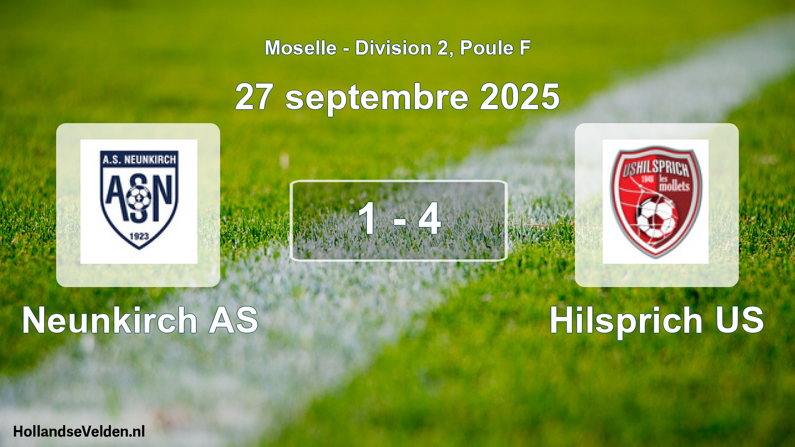 Match joué: Neunkirch AS - Hilsprich US 1 - 4 (27 septembre 2025)