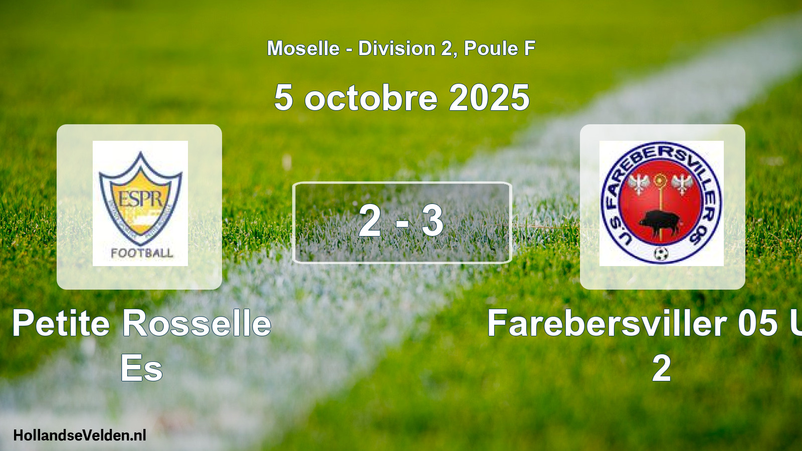Gespeelde wedstrijd: Petite Rosselle Es - Farebersviller 05 US 2 2 - 3 (5 oktober 2025)