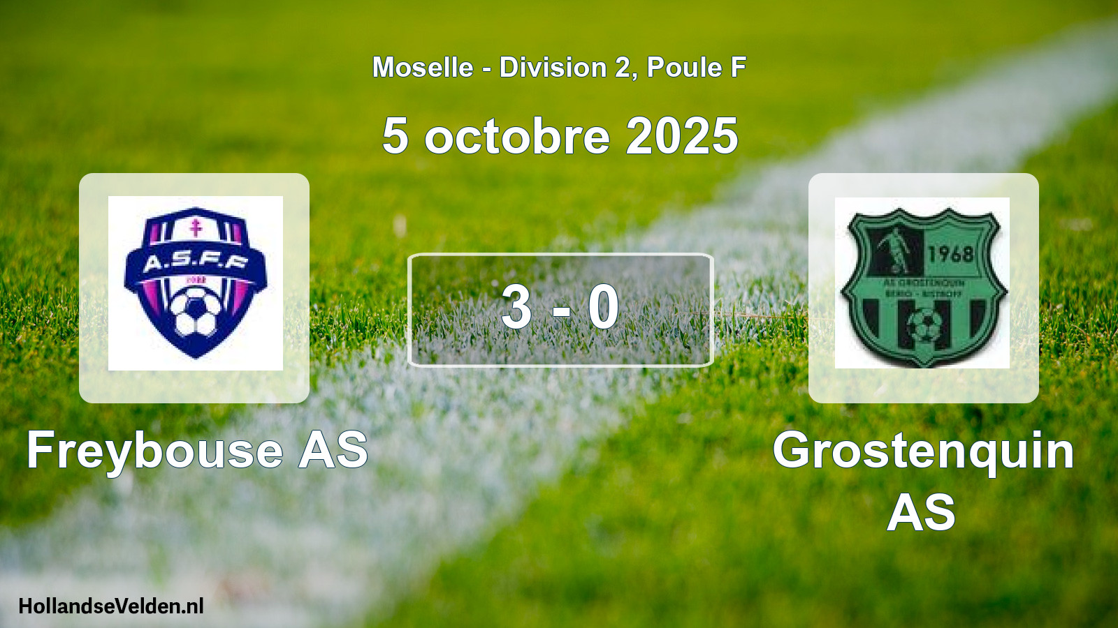 Match joué: Freybouse AS - Grostenquin AS 3 - 0 (5 octobre 2025)