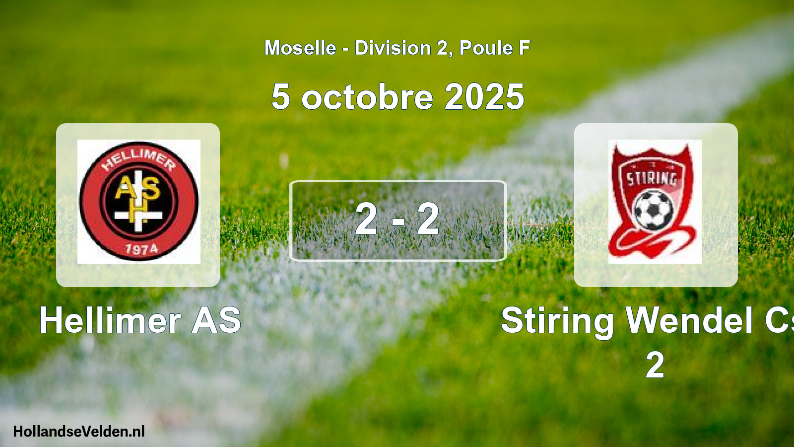 Match joué: Hellimer AS - Stiring Wendel Cs 2 2 - 2 (5 octobre 2025)