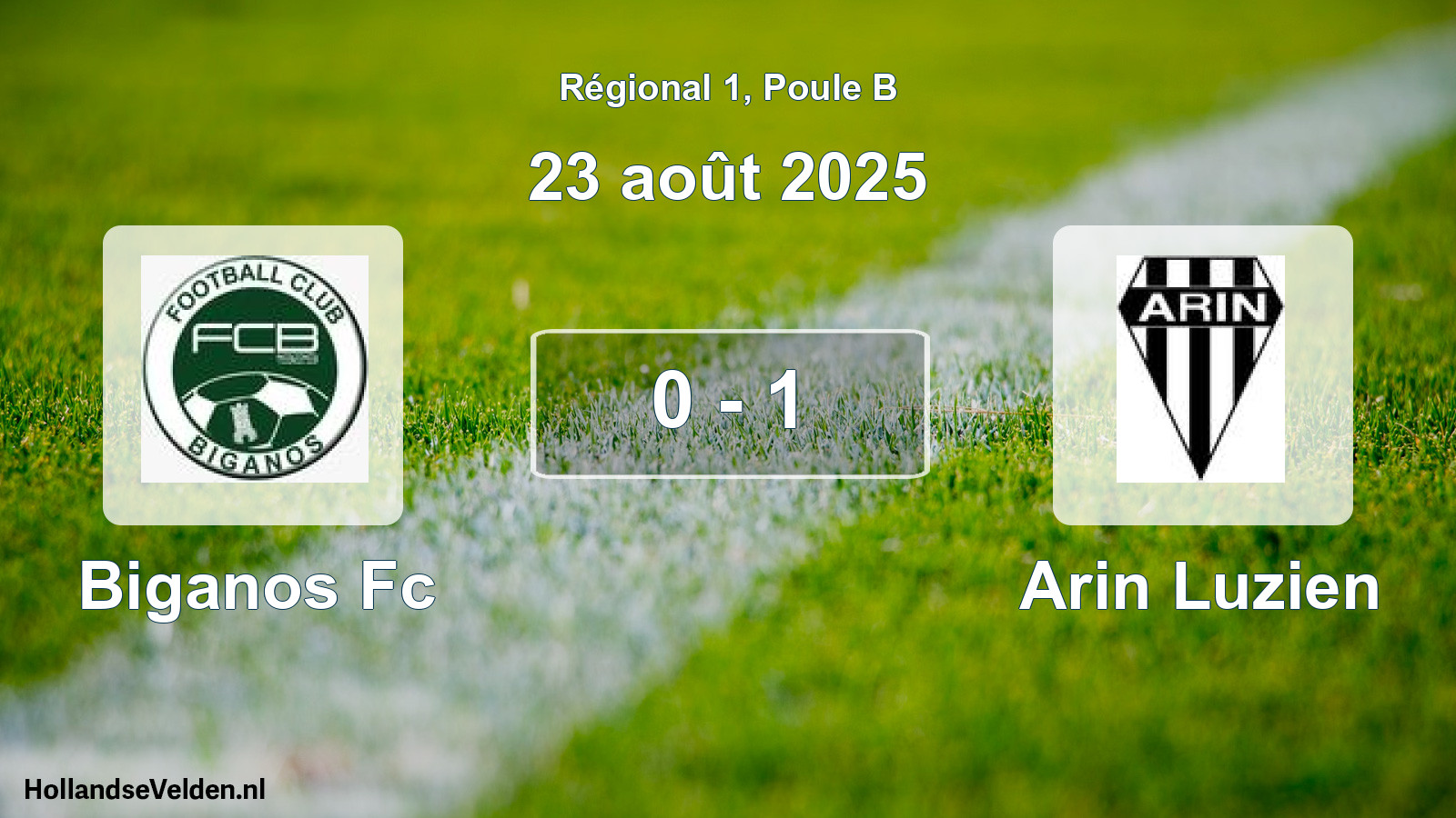 Total number of matches played: Biganos Fc - Arin Luzien 0 - 1 (23 August 2025)