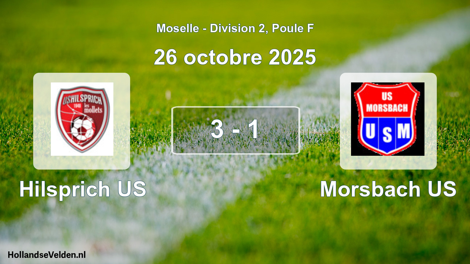 Match joué: Hilsprich US - Morsbach US 3 - 1 (26 octobre 2025)