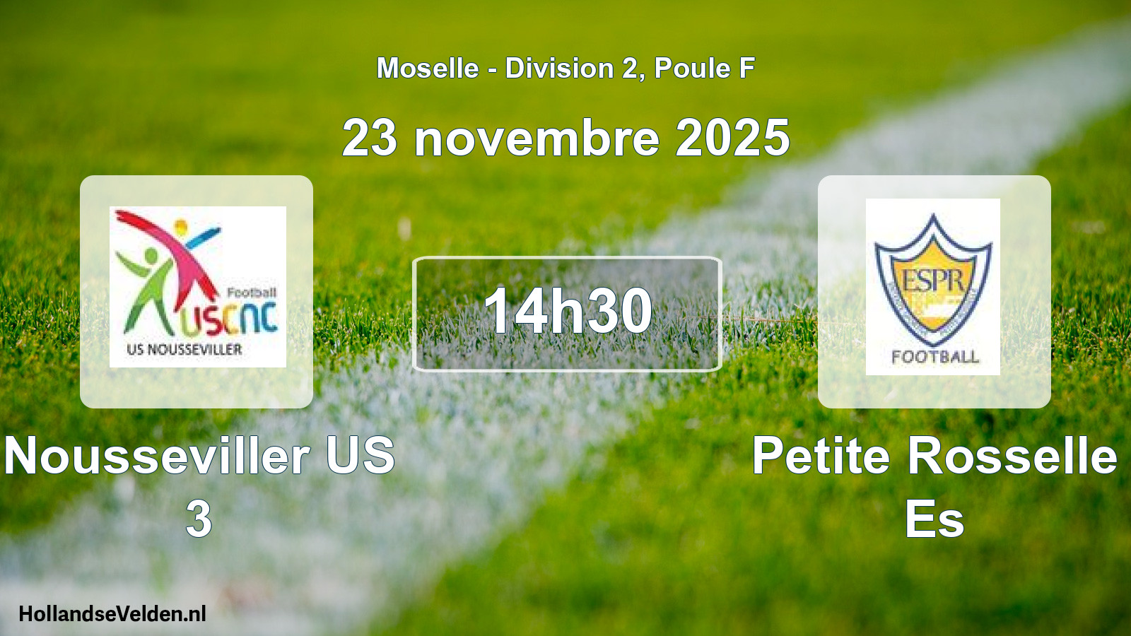 Match programmé: Nousseviller US 3 - Petite Rosselle Es (23 novembre 2025)