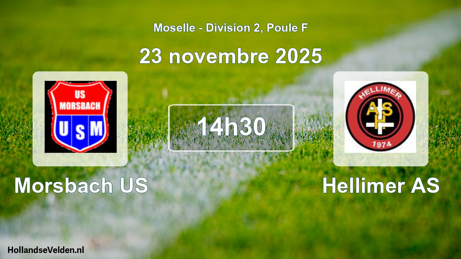 Match programmé: Morsbach US - Hellimer AS (23 novembre 2025)