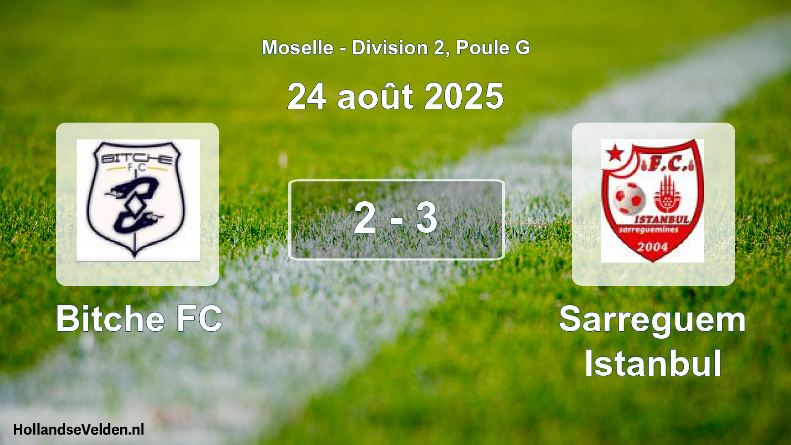 Match joué: Bitche FC - Sarreguem Istanbul 2 - 3 (24 août 2025)