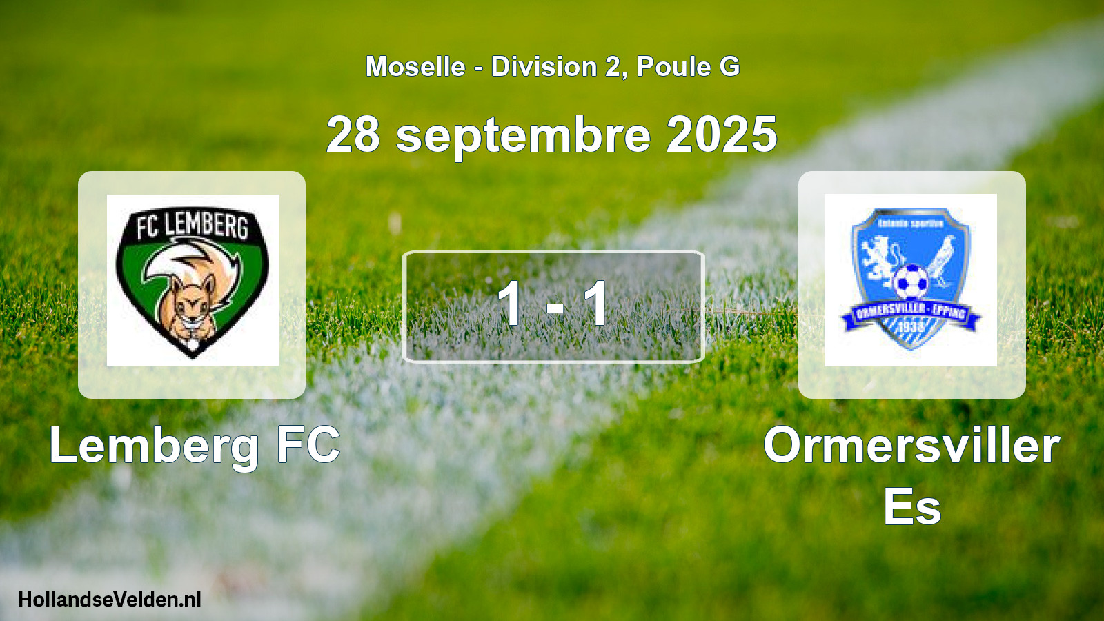 Match joué: Lemberg FC - Ormersviller Es 1 - 1 (28 septembre 2025)