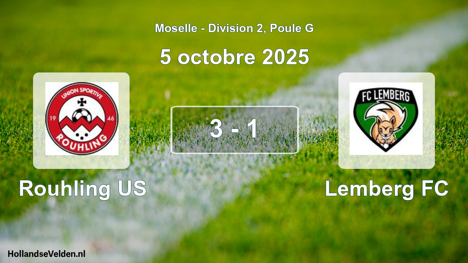Match joué: Rouhling US - Lemberg FC 3 - 1 (5 octobre 2025)