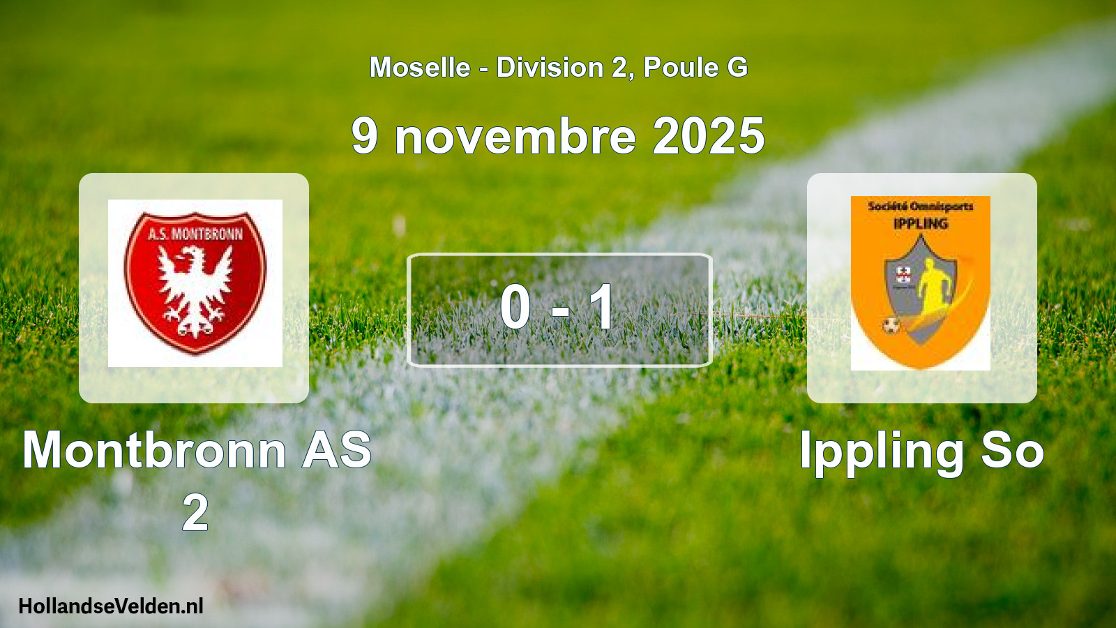 Match joué: Montbronn AS 2 - Ippling So 0 - 1 (9 novembre 2025)