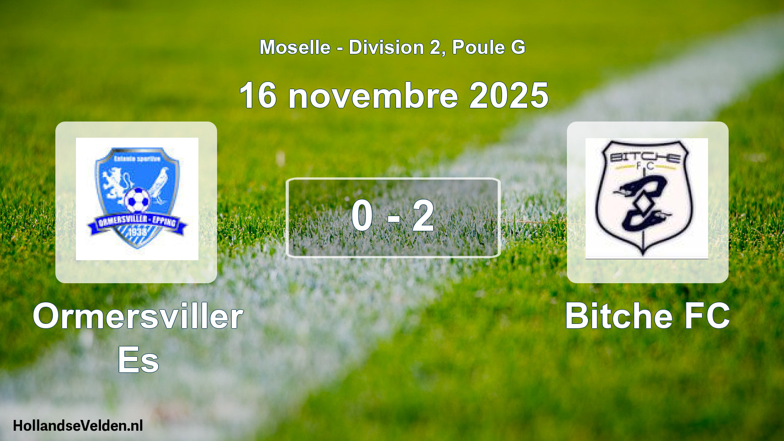 Match joué: Ormersviller Es - Bitche FC 0 - 2 (16 novembre 2025)