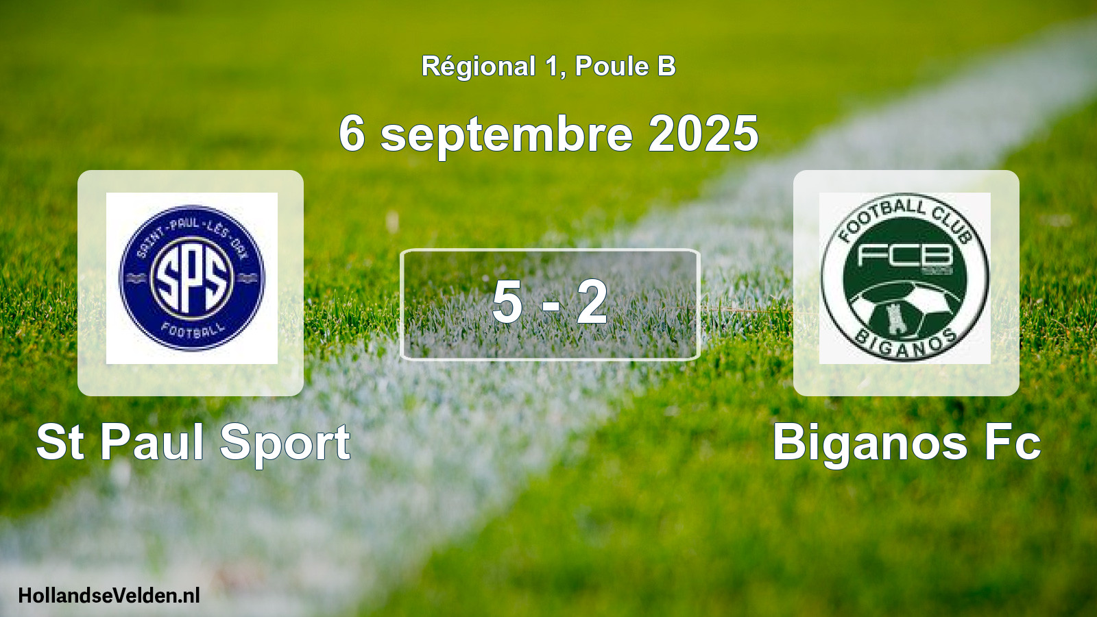 Gespeelde wedstrijd: St Paul Sport - Biganos Fc 5 - 2 (6 september 2025)