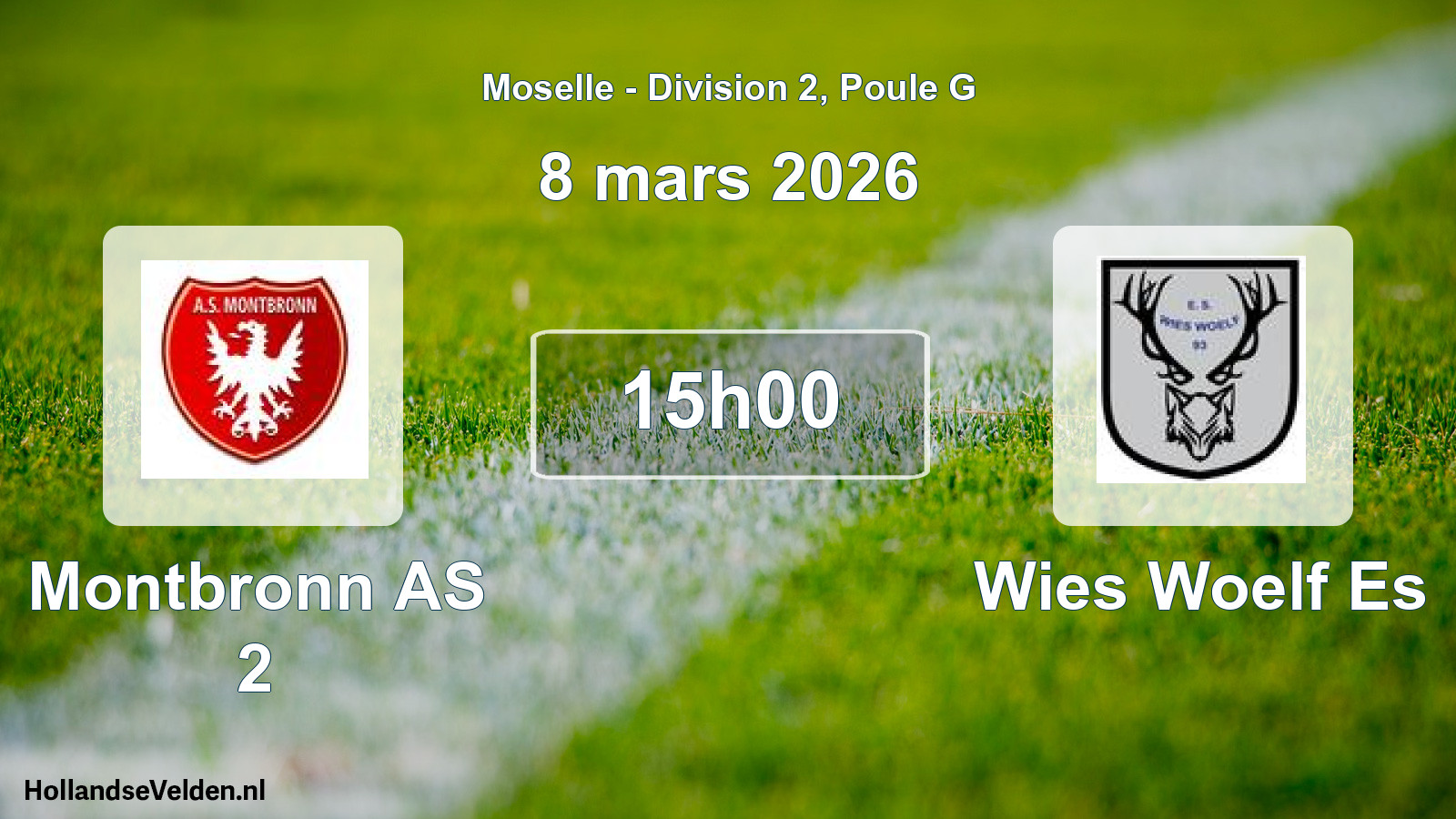 Match programmé: Montbronn AS 2 - Wies Woelf Es (8 mars 2026)