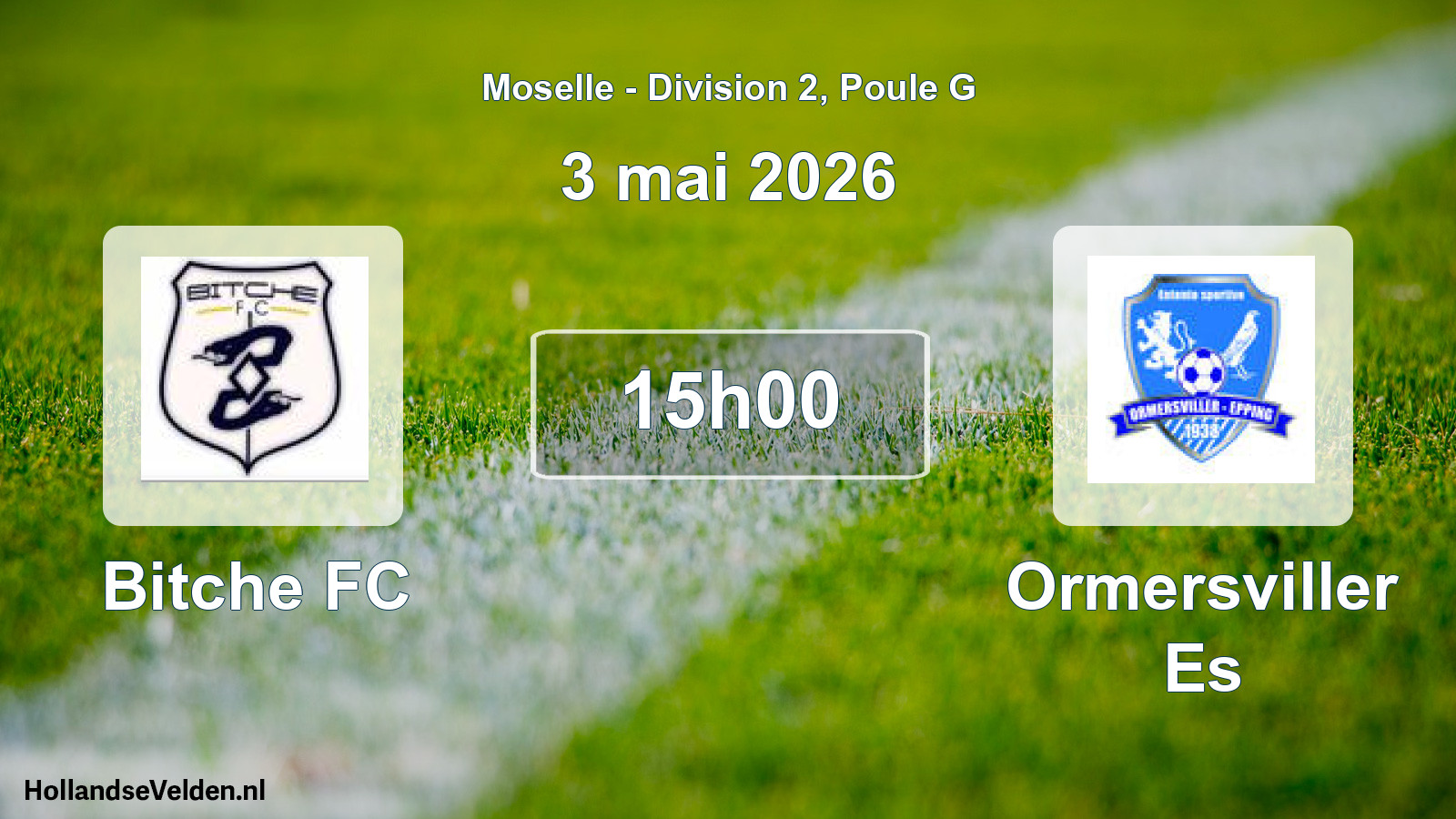 Match programmé: Bitche FC - Ormersviller Es (3 mai 2026)