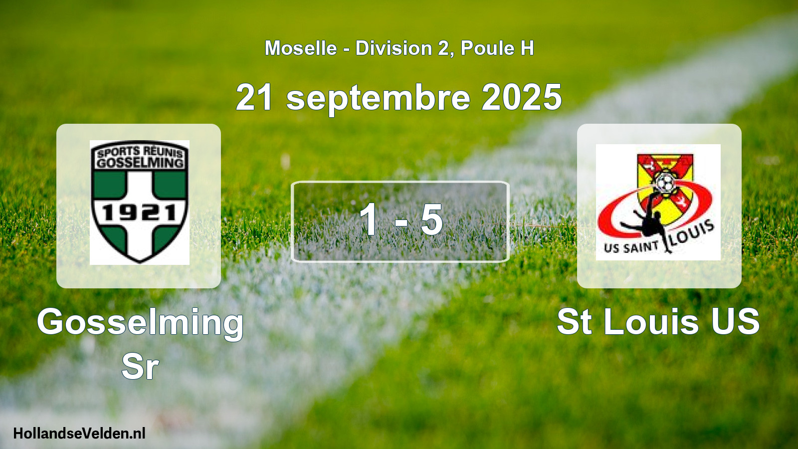 Match joué: Gosselming Sr - St Louis US 1 - 5 (21 septembre 2025)