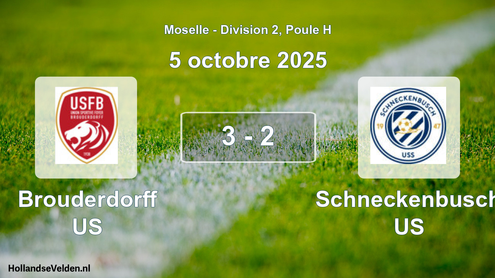 Match joué: Brouderdorff US - Schneckenbusch US 3 - 2 (5 octobre 2025)