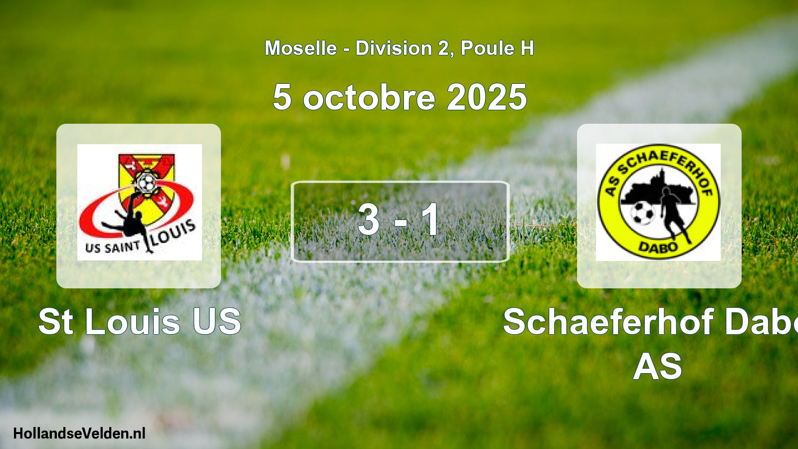 Match joué: St Louis US - Schaeferhof Dabo AS 3 - 1 (5 octobre 2025)