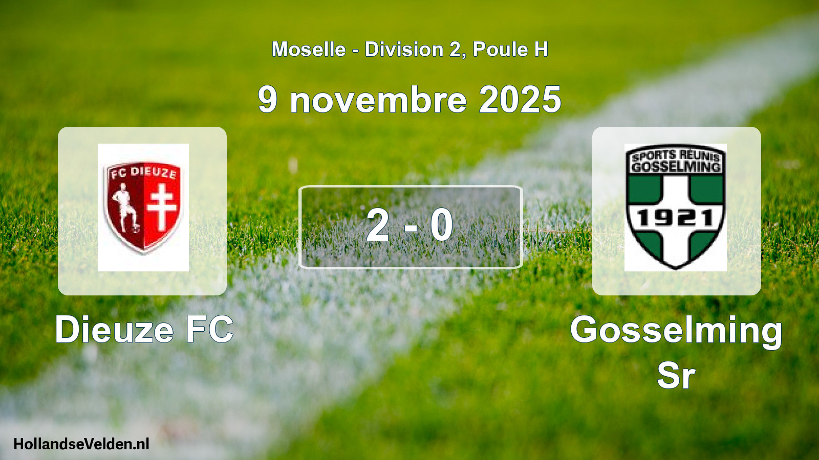 Match joué: Dieuze FC - Gosselming Sr 2 - 0 (9 novembre 2025)