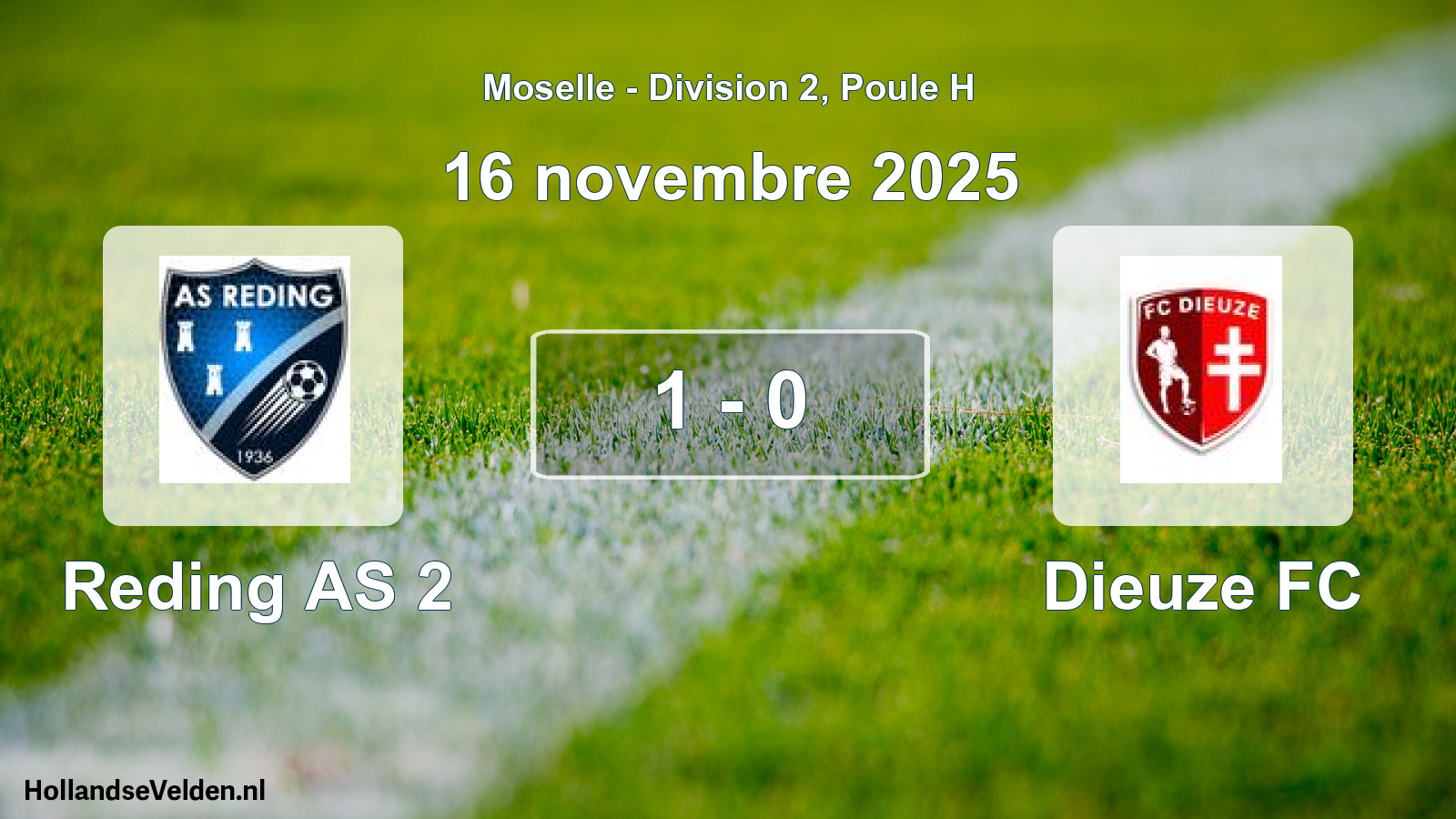 Match joué: Reding AS 2 - Dieuze FC 1 - 0 (16 novembre 2025)