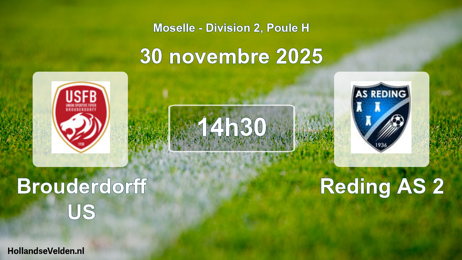 Match programmé: Brouderdorff US - Reding AS 2 (30 novembre 2025)