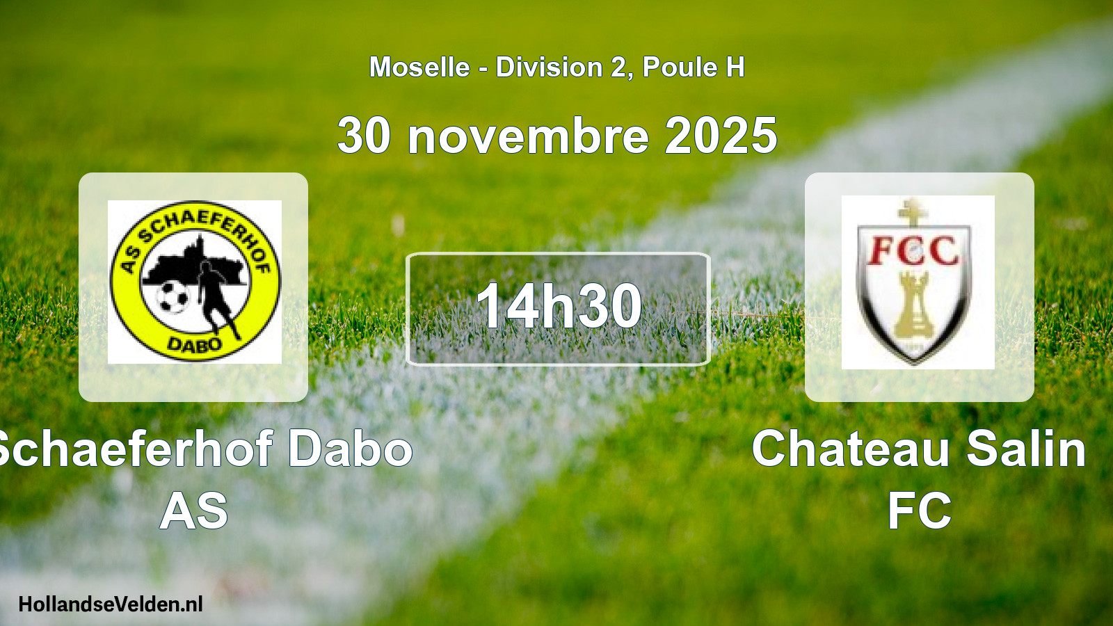 Match programmé: Schaeferhof Dabo AS - Chateau Salin FC (30 novembre 2025)