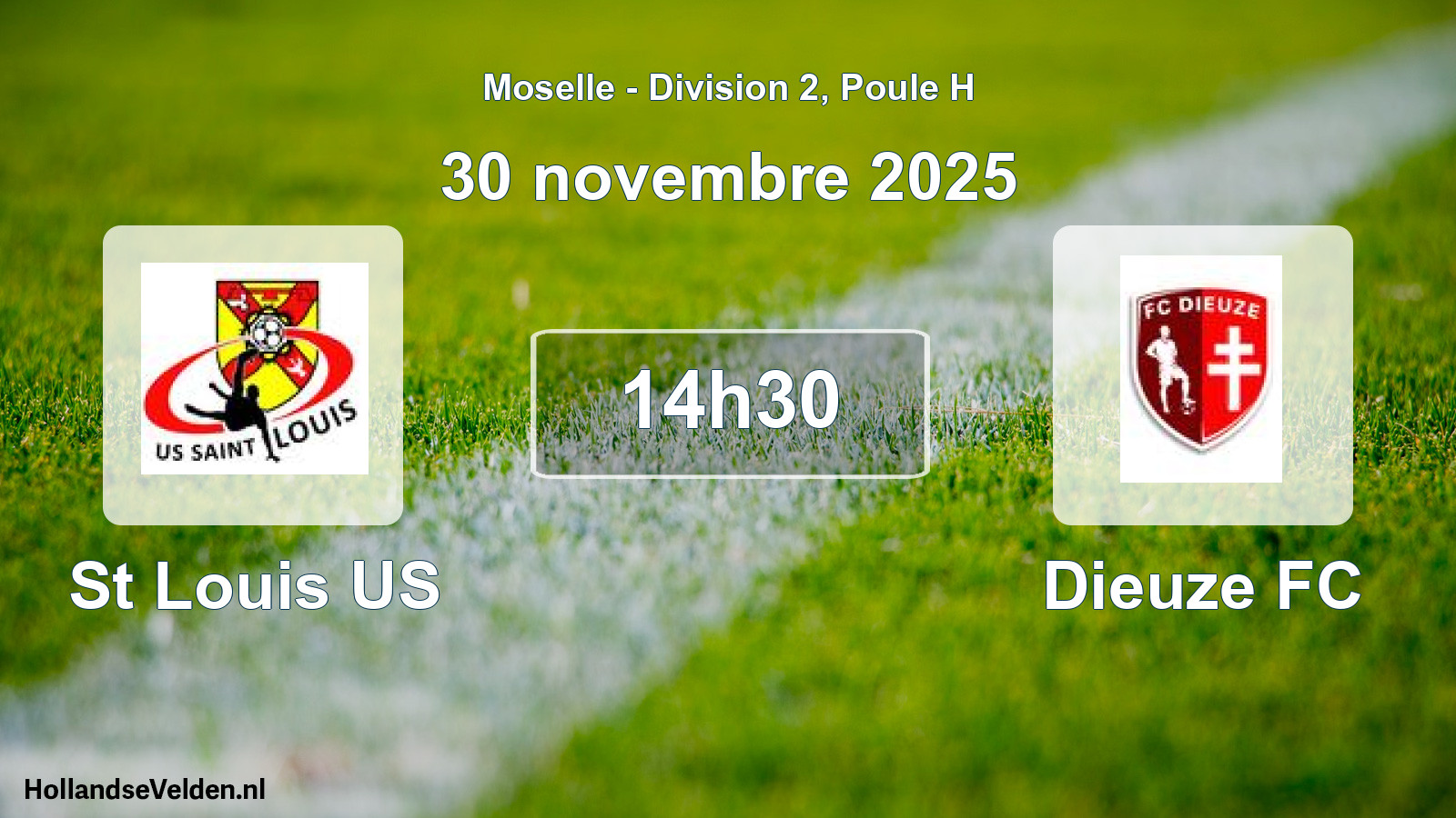 Match programmé: St Louis US - Dieuze FC (30 novembre 2025)